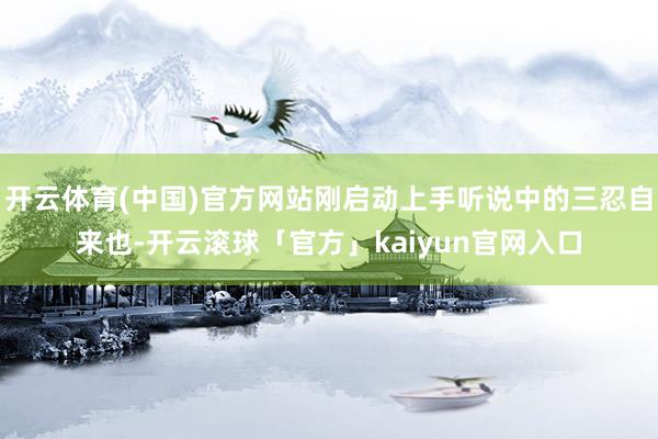 开云体育(中国)官方网站刚启动上手听说中的三忍自来也-开云滚球「官方」kaiyun官网入口