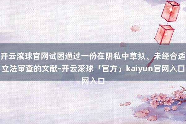 开云滚球官网试图通过一份在阴私中草拟、未经合适立法审查的文献-开云滚球「官方」kaiyun官网入口
